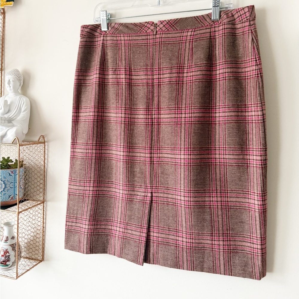 Talbots Wool Blend Glen Plaid Pencil Skirt Size 10 Classic Preppy Academia - Picture 6 of 15